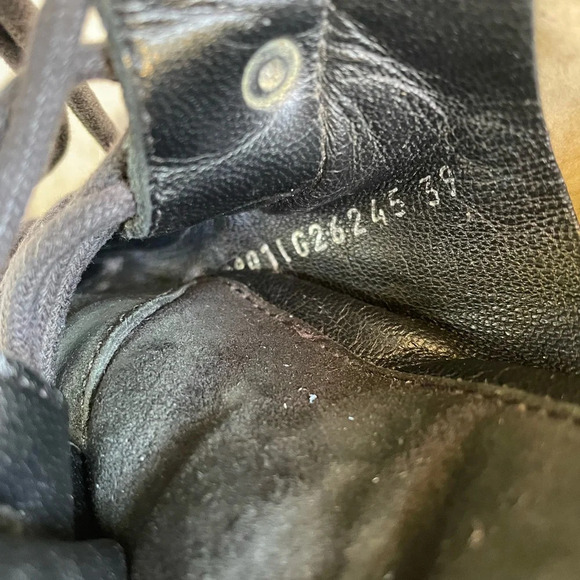 Chanel Black  Wool, Suede & Shearling Lace up Combat Boots, Size 39 - Picture 15 of 16